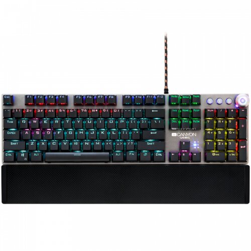 Canyon Nightfall GK-7, Wired Gaming Keyboard,Black 104 mechanical switches,60 million times key life, 22 types of lights,Removab Cijene