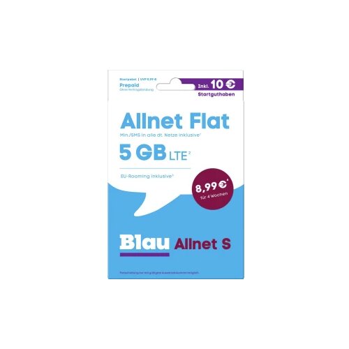  Blau.de Allnet S Startpaket pretplatna kartica bez ugovora Cijene