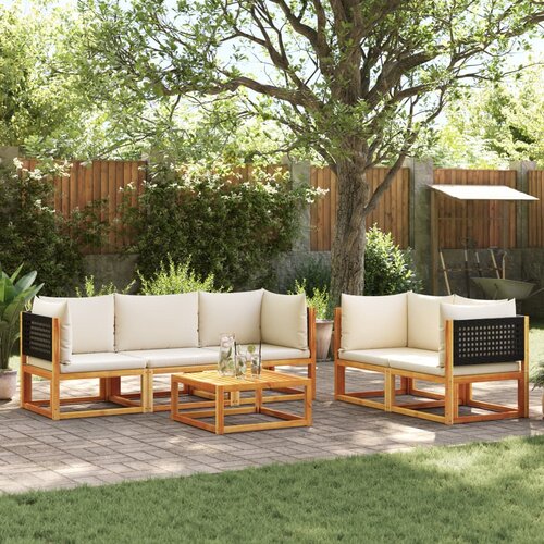 VidaXL 6-dijelna set vrtnih sofa s jastucima masivno bagremovo drvo Slike