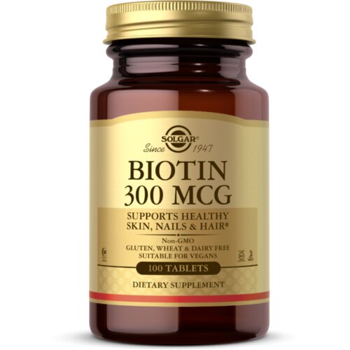 Solgar biotin, 300 mcg, 100 tableta – podrška zdravlju kože, kose i noktiju Cene