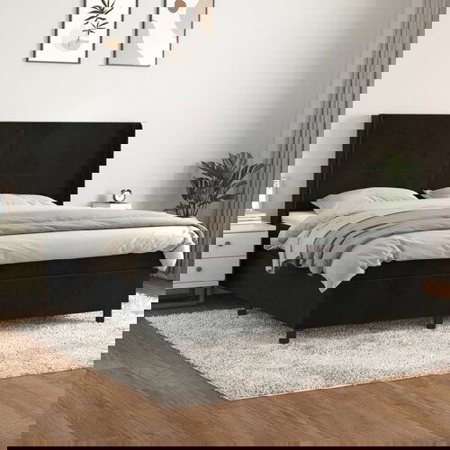 vidaXL Krevet s oprugama i madracem crni 160x200 cm baršunasti Cijene