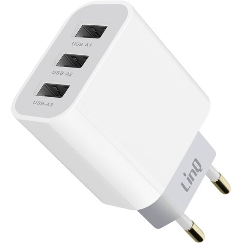 LINQ Trojni polnilec USB 15,5 W kompaktne velikosti, Bela, (5000213680) Slike