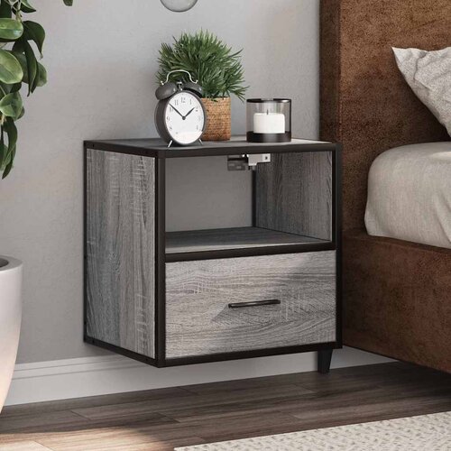 VidaXL Stenska nočna omarica siva sonoma 40x31x39,5 cm Slike