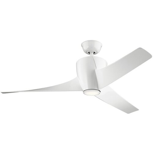 Elstead Lighting Elstead Kichler Phree Stropni ventilator s 3 lopaticami, 142 cm, LED lučka, bela, daljinski upravljalnik, (22100404) Cene