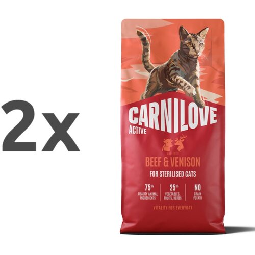 Carnilove Cat Active Adult Sterilised, briketi - govedina in divjačina 2 x 6 kg Cene
