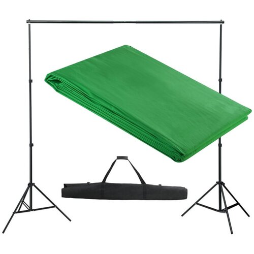 vidaXL Pozadinski sustav s potporom 300 x 300 cm zeleni Cijene