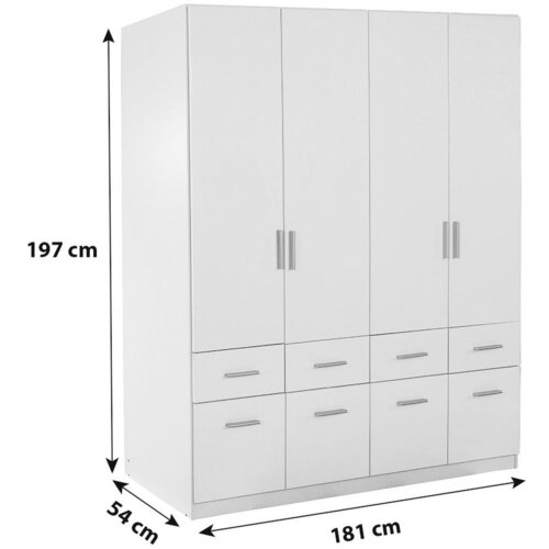 Premium Living omara za oblačila celle, bela, &amp;scaron;. 181 cm Slike