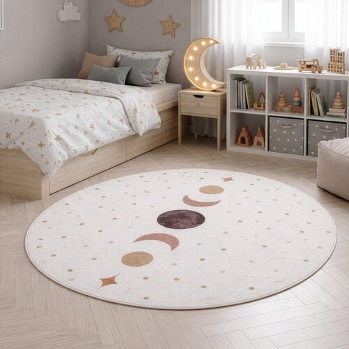 Ayyildiz Carpets Kremno bela pralna otro&amp;scaron;ka preproga &amp;oslash;120 cm Coco 1136 &amp;ndash; Slike