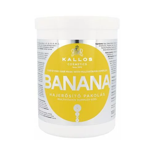 Kallos Cosmetics banana maska za okrepitev suhih in poškodovanih las 1000 ml