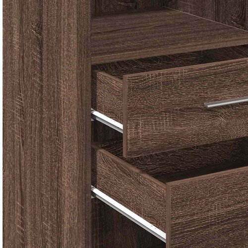  Visoka komoda boja hrasta 40 x 42,5 x 124 cm konstruirano drvo Slike