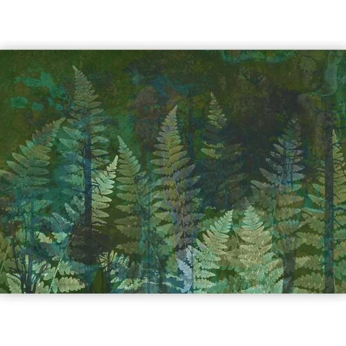  Foto tapeta - Green abstraction in the forest - fern leaves in the trunks with patterns 500x350 Slike