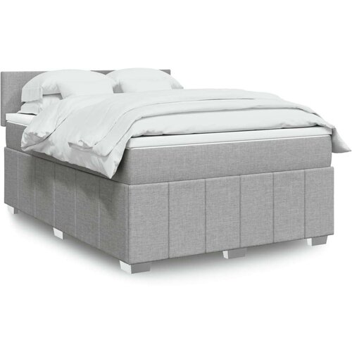  Krevet box spring s madracem svjetlosivi 140x200 cm od tkanine Cijene