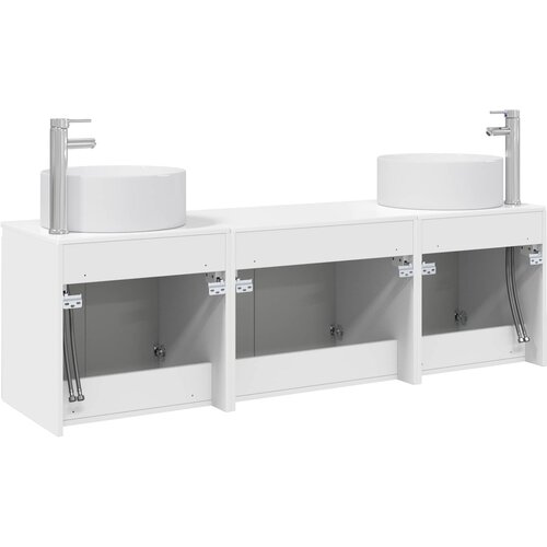  Set ormarića za kupaonicu 3 kom. Bijela visokog sjaja 49,5 x 44,5 x 65,5 cm Slike