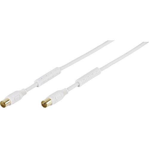 Vivanco antene priključni kabel [1x 75 Ω antenski ženski konektor - 1x 75 Ω antenski moški konektor] 10.00 m 100 dB pozlačeni konektorji\, s feritnim jedrom bela, (20432162) Cene