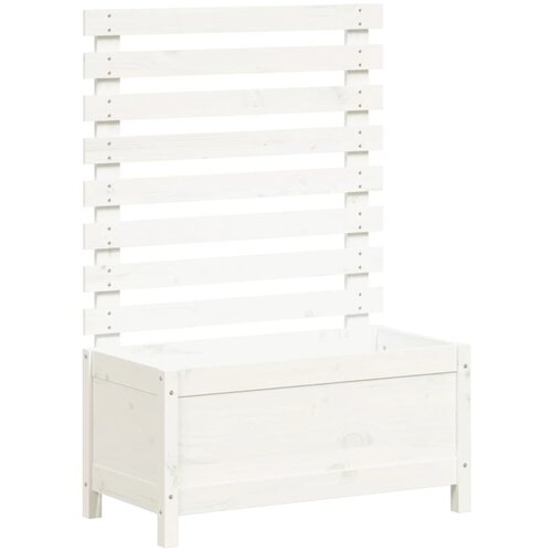 Maison Chic Vrtno cvetlično korito - Cvetlični Lonec s stojalom belo 79x39,5x114 cm borovina, (21790217) Cene