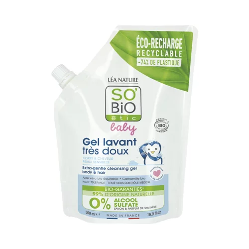 SO’BiO étic Baby 2v1 šampon in čistilni gel - 500 ml