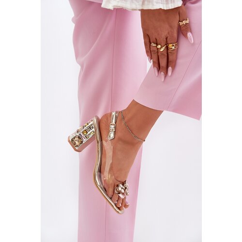 VINCEZA Transparent Heeled Sandals with Crystals Cijene