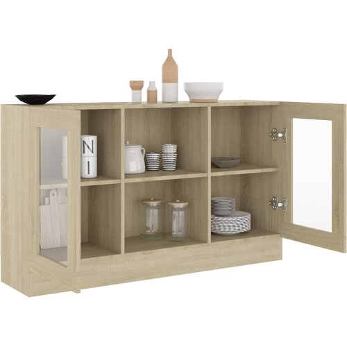  Vitrina boja hrasta sonome 120 x 30,5 x 70 cm konstruirano drvo Slike