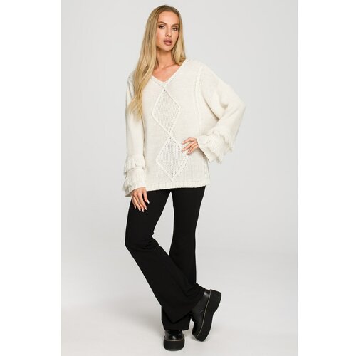 Made Of Emotion Woman's Pullover M710 Ivory Slike