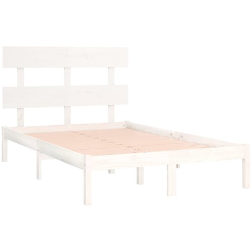  Okvir za krevet od masivne borovine bijeli 120 x 200 cm Slike