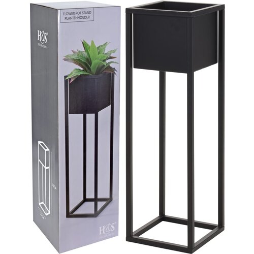 Home&amp;amp;Styling Korito za rože na kovinskem podstavku črno 70 cm Slike