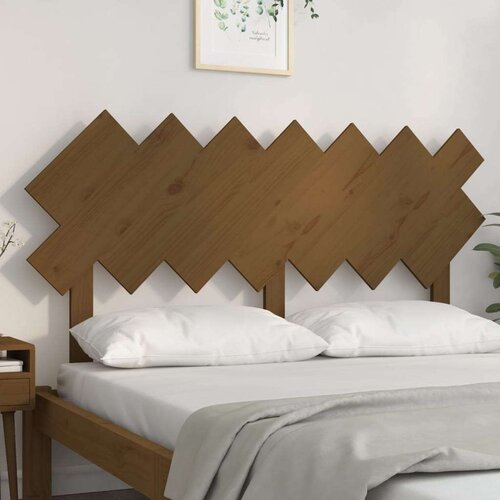  Uzglavlje za krevet boja meda 141x3x80 5 cm masivna borovina Slike