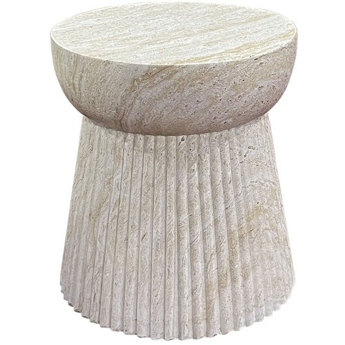 House Nordic Okrugao pomoćni stol od kamenine &amp;oslash; 37 cm Bonn &amp;ndash; Slike
