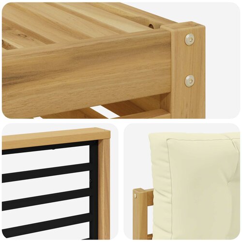  Set vanjskih sofa 7 kom. Bijela i krem Poliester Slike