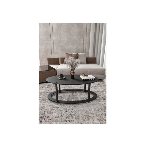 Hanah home Club stolić s elipsom rupe, 60x40x38 cm, crni Cene