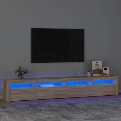 TV ormarić s LED svjetlima boja hrasta sonome 240x35x40 cm Cijene