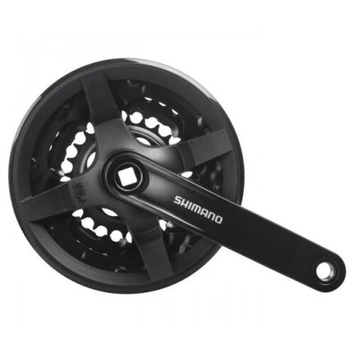 Shimano pogon tourney FCTY301 42X34X24T kurbla 150MM for rear 6/7/8 brzina cg chaincase compatible incl fixing bolt black indpack EFCTY301K244CLB Slike