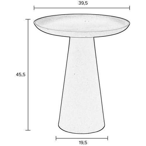 White Label Kovinska okrogla stranska mizica &amp;oslash; 39,5 cm Ringar &amp;ndash; Slike