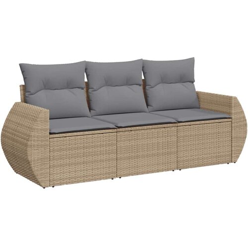 vidaXL 3-dijelni set vrtnih sofa od poliratana s jastucima bež Cene