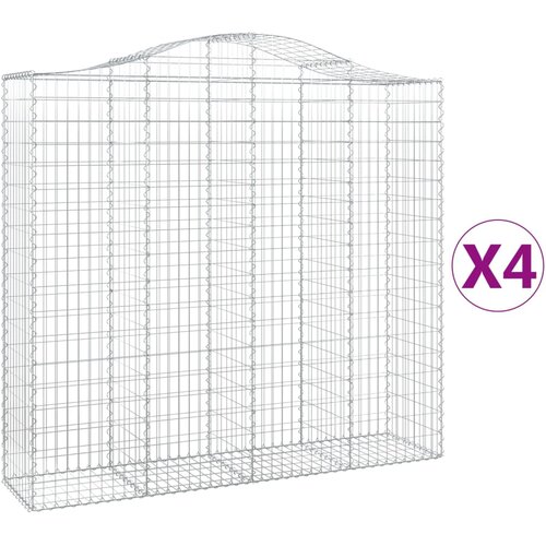 vidaXL Lučne gabionske košare 4 kom 200x50x180/200cm pocinčano željezo Cijene