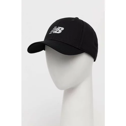 New Balance Bombažna bejzbolska kapa črna barva