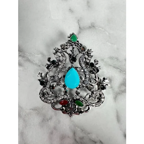 Kesi Brooch XZ459-191 silver + blue