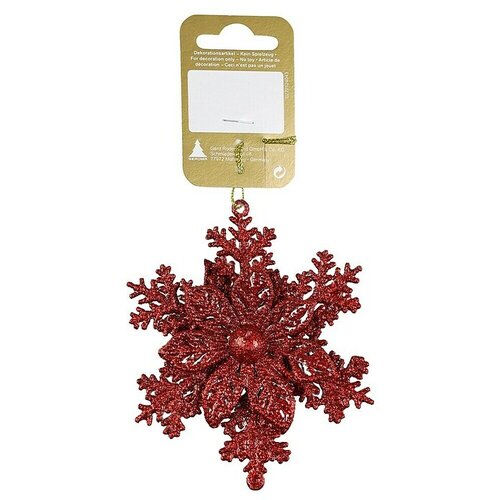  ukrasi za božićno drvce cvijet na snježnoj pahulji (crvena, plastika) Cene