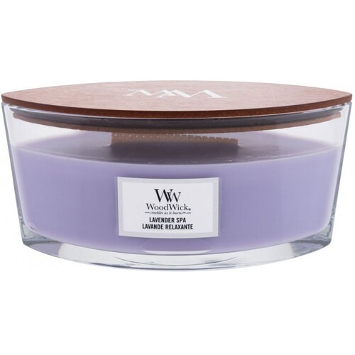 WoodWick mirisna sveća E Lavanda spa Miris meseca 76492E, ljubičasta Slike