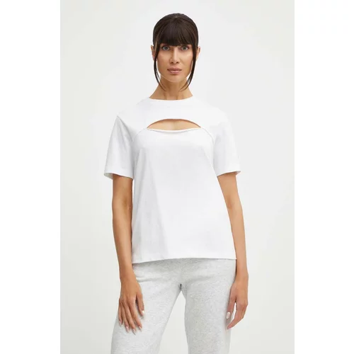 Champion Bombažna kratka majica ženska, bela barva, 117348