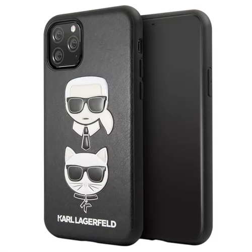 Karl Lagerfeld Originalen ovitek KLHCS69KICKC za iPhone 11 Pro črna trda zaščita - Karl and Choupette