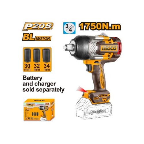 Ingco ciwli201751 aku udarni odvijač 3/4" 1750nm solo ( CIWLI201751 ) Cene
