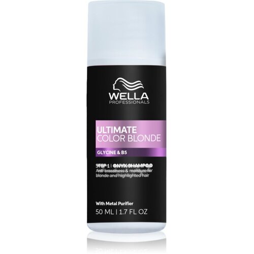 Wella Professionals Ultimate Color Blonde Shampoo &amp;scaron;ampon za nevtralizacijo rumenih tonov za posvetljene lase ali lase s prameni 50 ml Slike