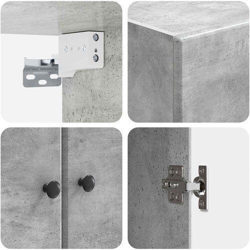  Set ormara 2 kom. Betonska siva Konstruirano drvo 69 x 34,5 x 90 cm Slike