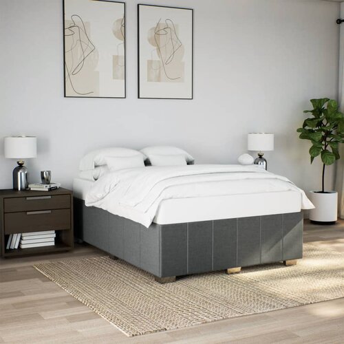 VidaXL Okvir za krevet bez madraca tamnosivi 160x200 cm od tkanine Slike