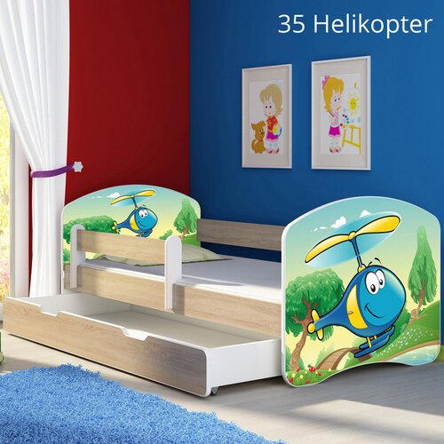  Otro&scaron;ka postelja ACMA z motivom, stranska sonoma + predal 180x80 cm 35 Helikopter Cene
