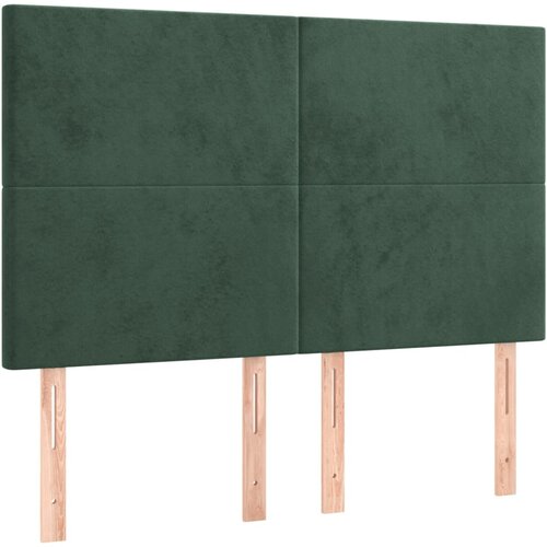 Maison Chic Posteljno vzglavje - Vzglavna omarica 4 kosa temno zelen 72x5x78/88 cm žamet, (22077169) Cene