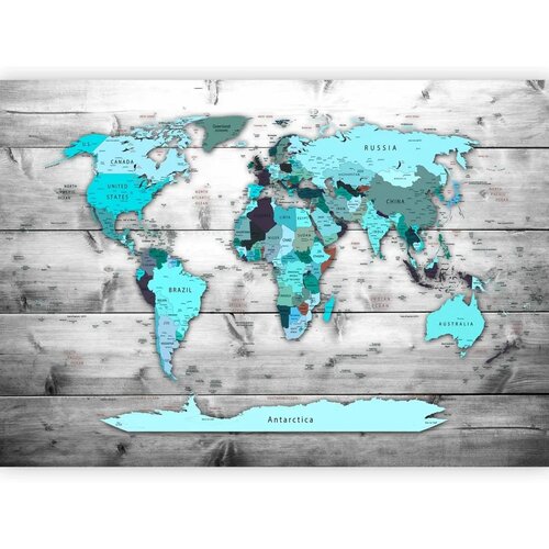  Foto tapeta - World Map: Blue Continents 100x70 Standard Cene
