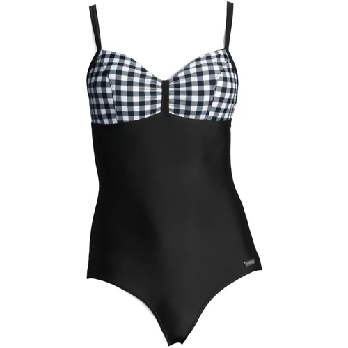 Lascana Jednodijelni kupaći kostim crna / bijela
