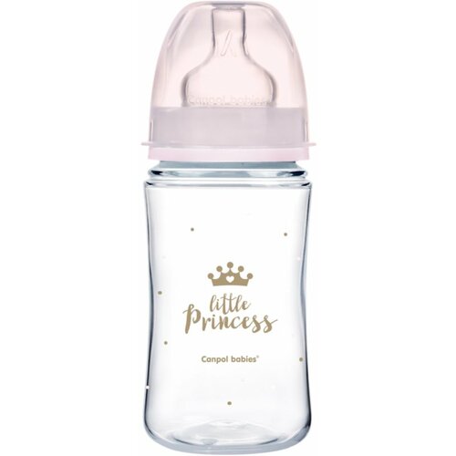 Canpol baby flašica 240ml široki vrat, pp - royal baby - pink Slike