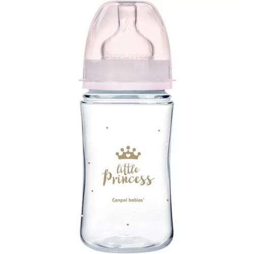 Canpol Royal Baby steklenička za dojenčke 3m+ Pink 240 ml